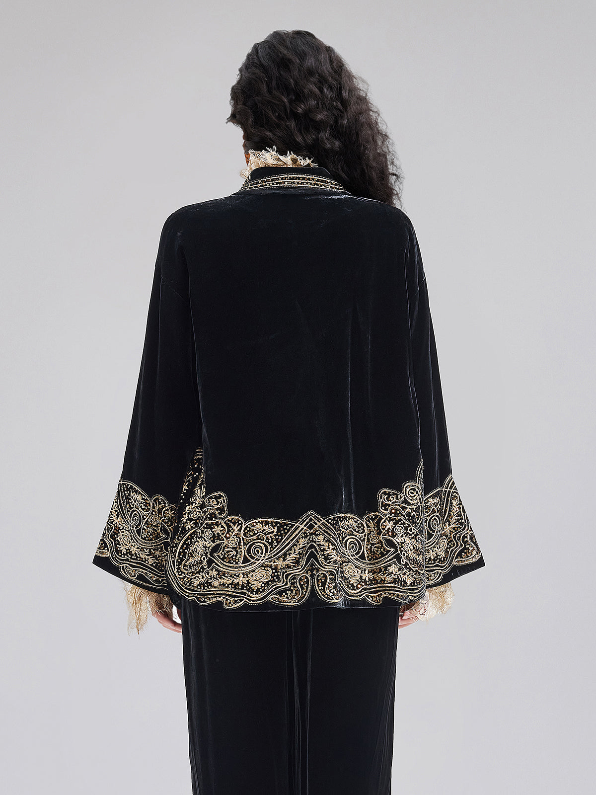 Luxe Velvet Embroidered Set (Belt Not Included)