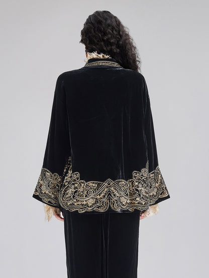 Luxe Velvet Embroidered Set (Belt Not Included)
