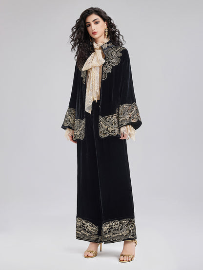 Luxe Velvet Embroidered Set (Belt Not Included)
