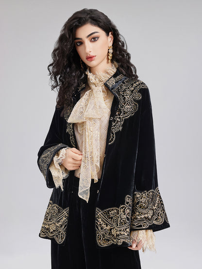 Luxe Velvet Embroidered Set (Belt Not Included)