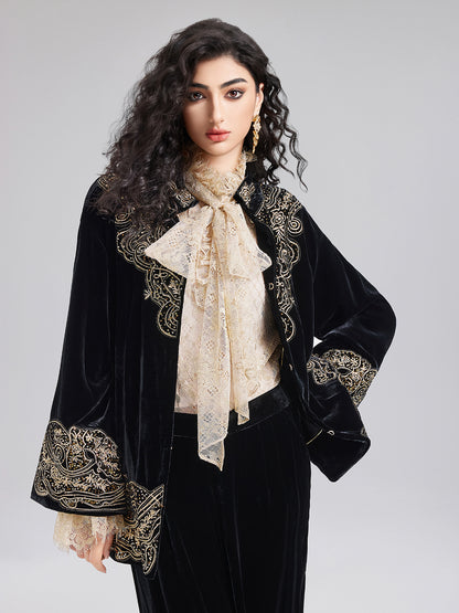 Luxe Velvet Embroidered Set (Belt Not Included)