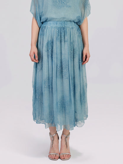 Color-Dyed Silk Floral Embroidered Set