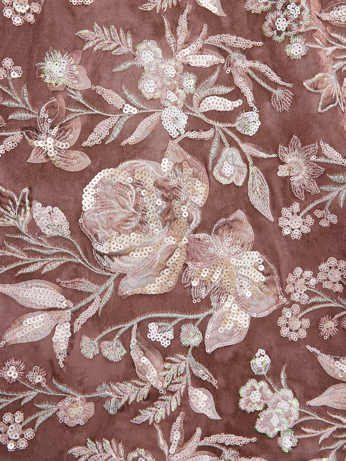 Velvet Sequined Floral Embroidered Jacket
