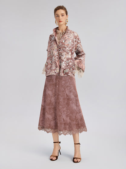Silk Lace Collar Shirt