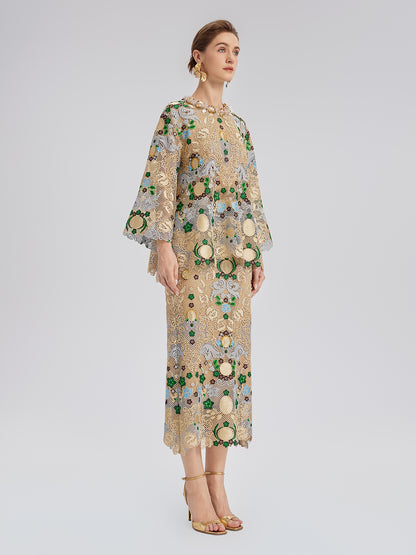 Bohemian Embroidered Floral Hand-Beaded Top