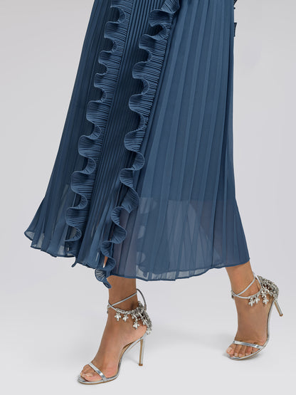 Ruffled Pleated Maxi Dress