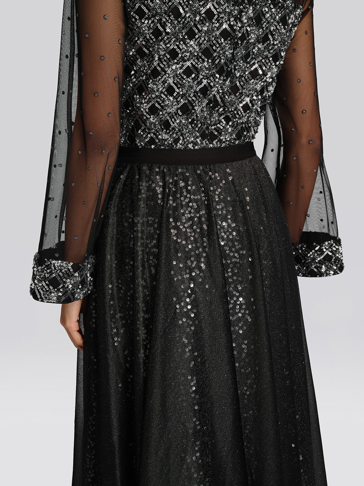 Sequin Mesh A-Line Skirt