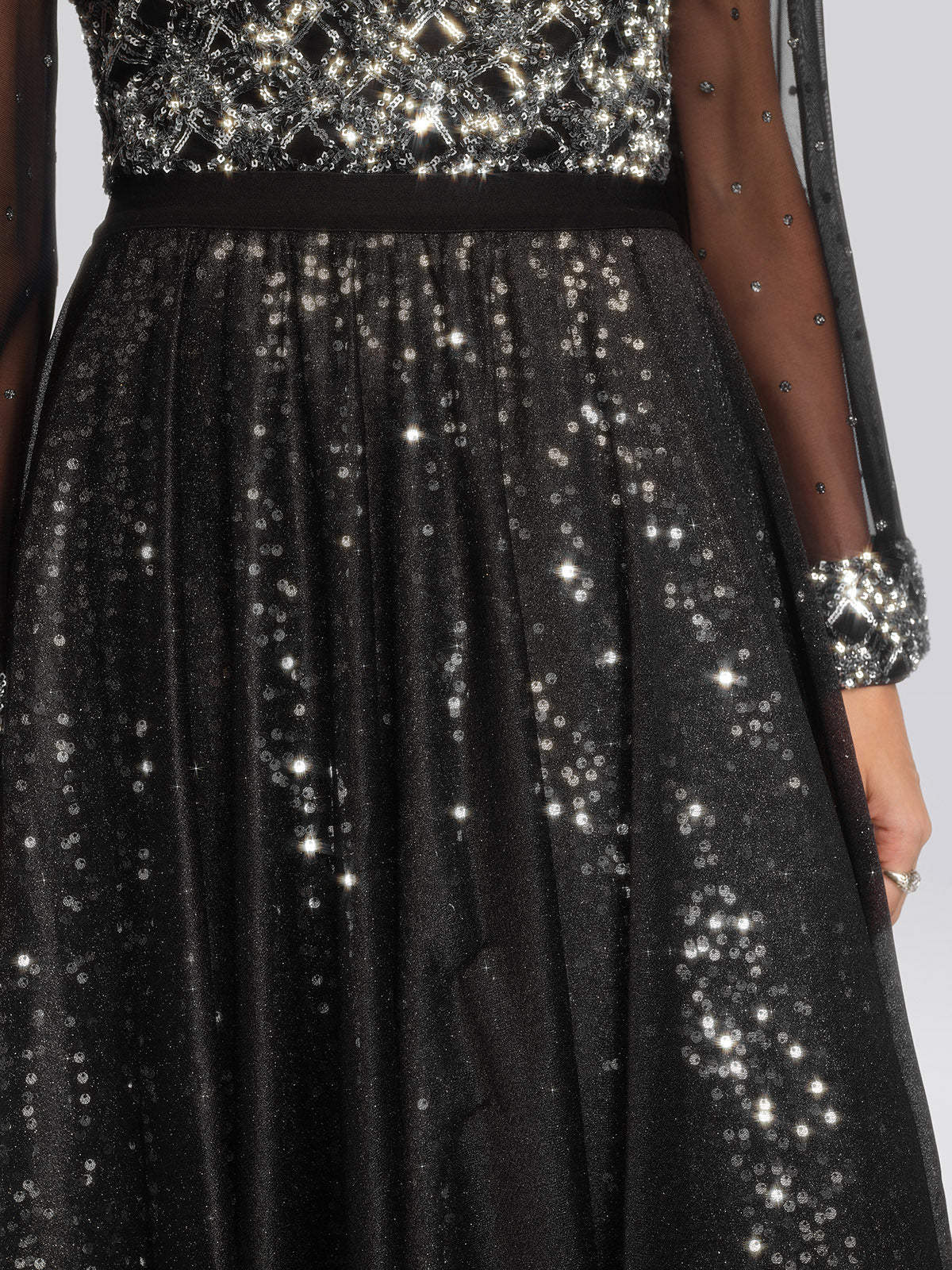 Sequin Mesh A-Line Skirt