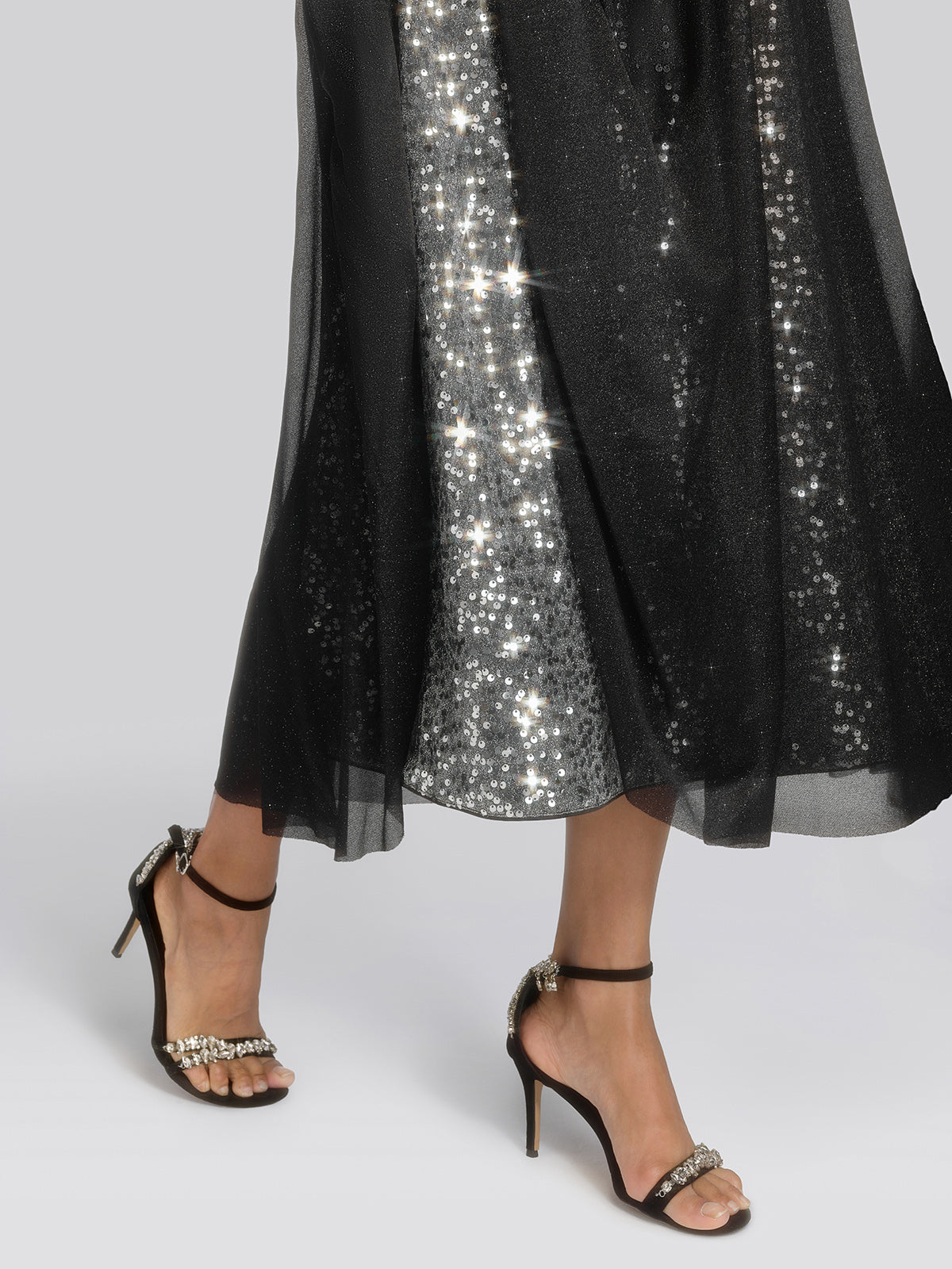 Sequin Mesh A-Line Skirt