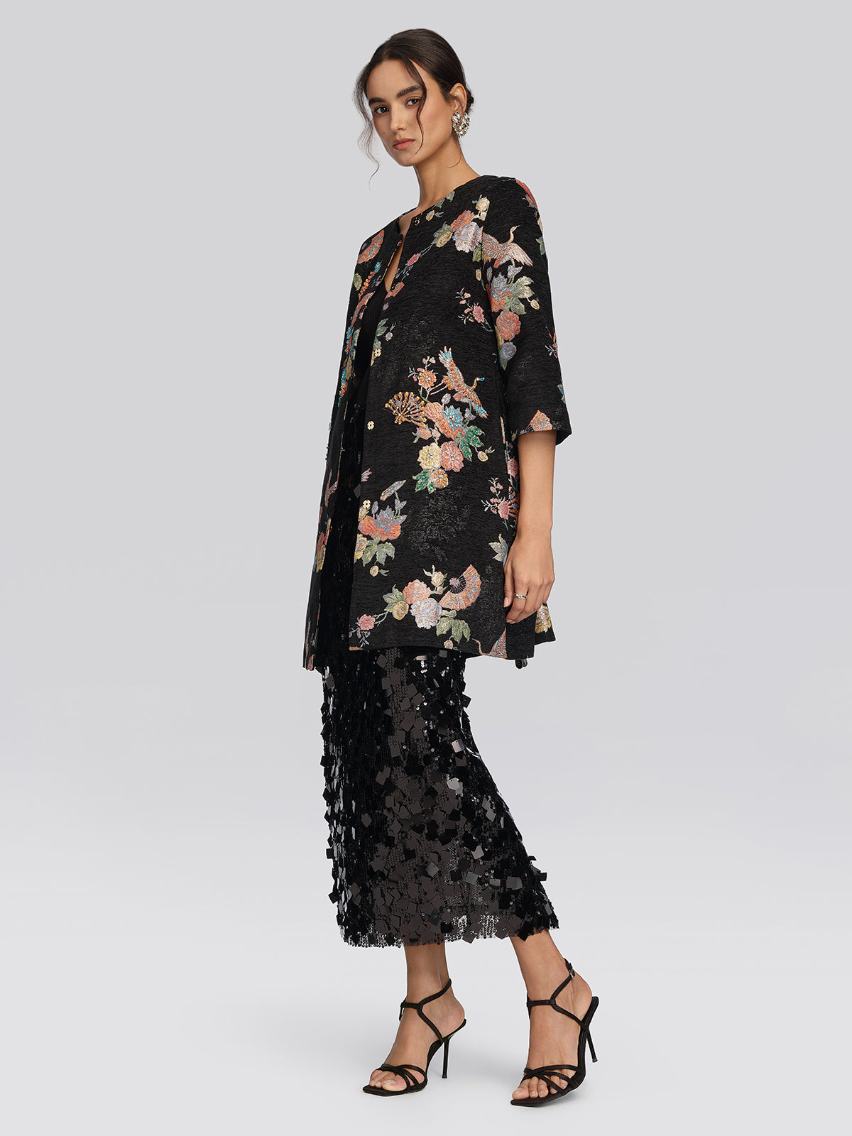 Jacquard Animal Print Beaded Jacket