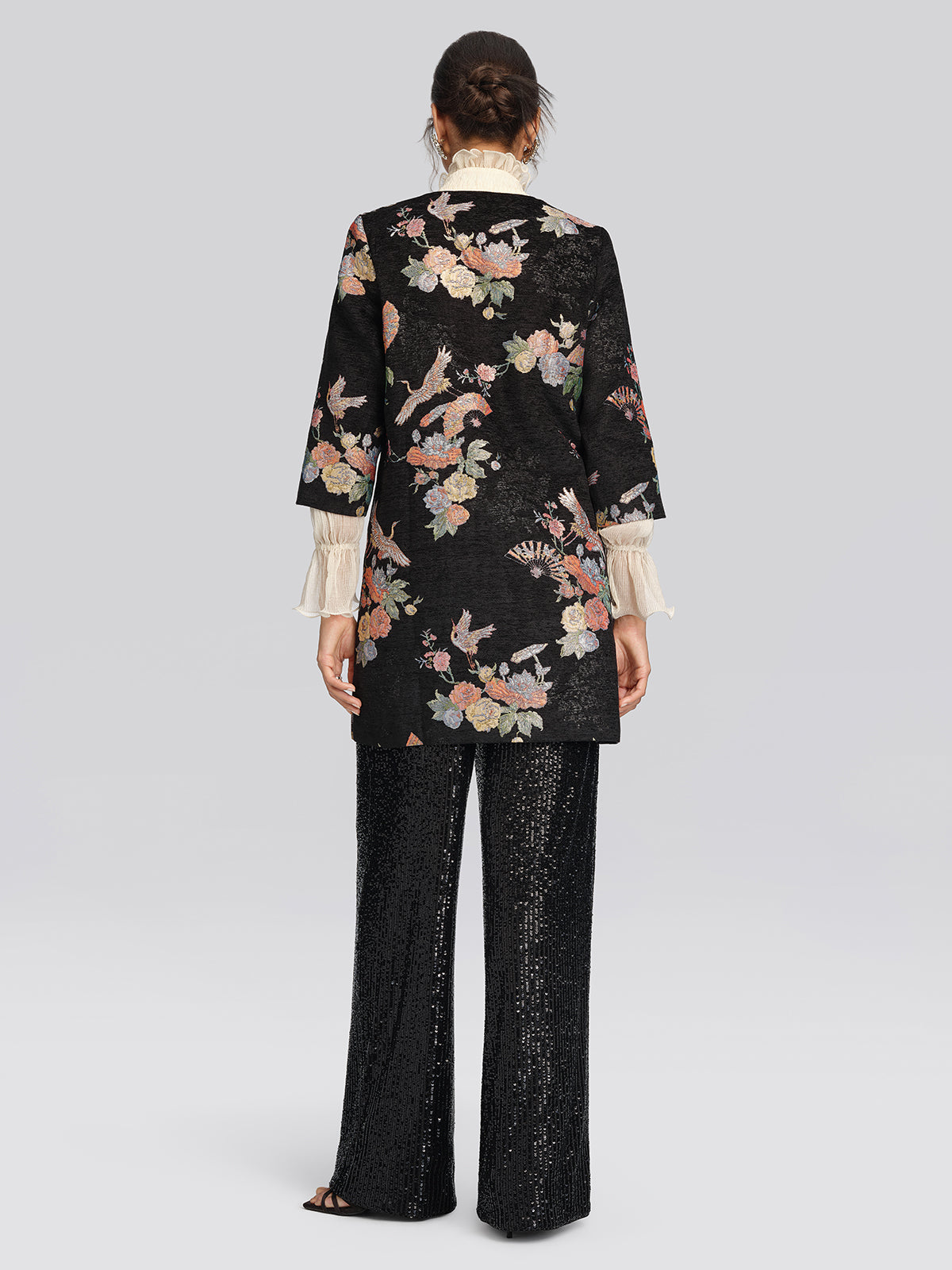 Jacquard Animal Print Beaded Jacket