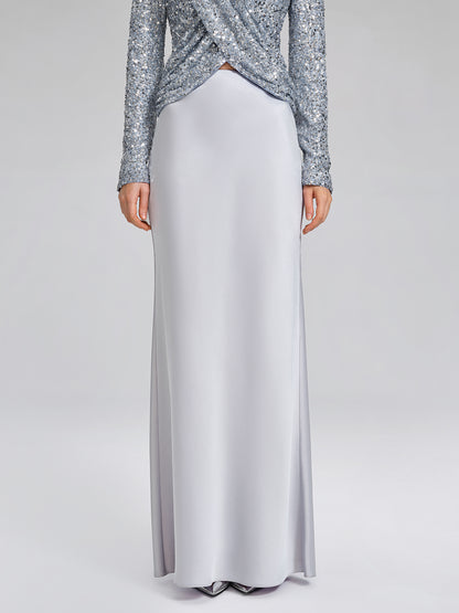 Acetate Satin Mermaid Maxi Skirt