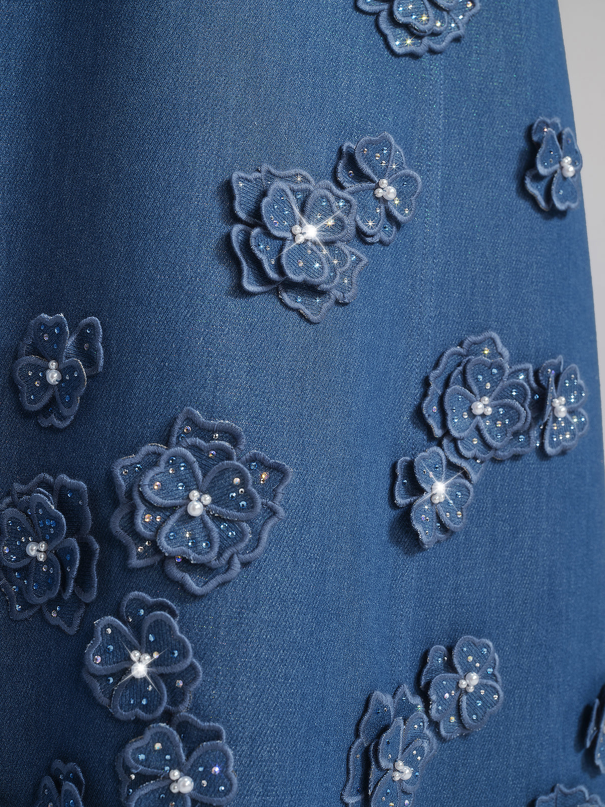3D Floral Hand-Beaded Pearl Rhinestone Jacket