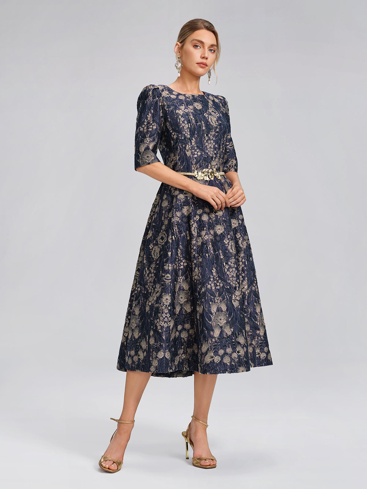 Burnout Cutwork Floral Artistic Dress