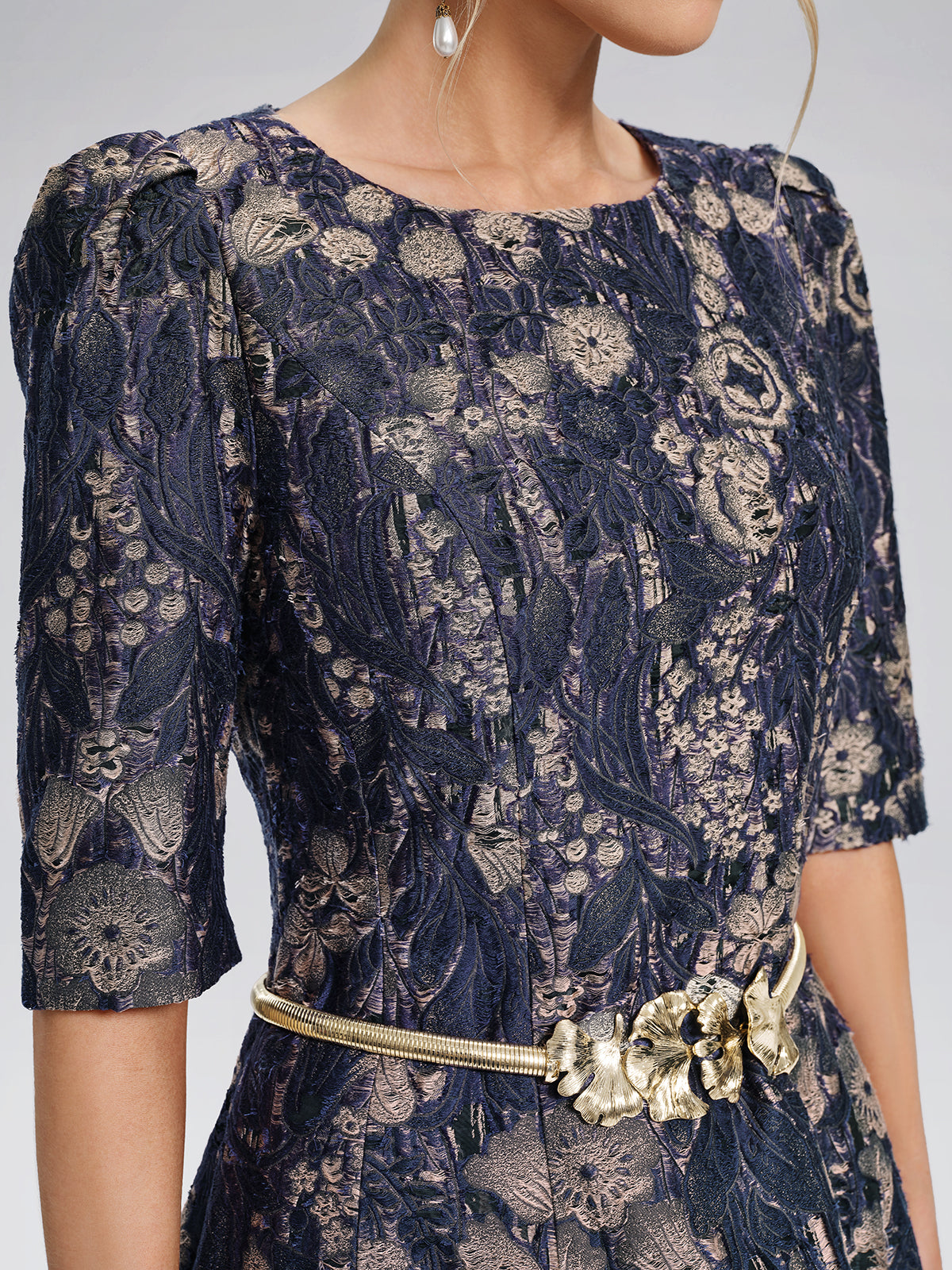 Burnout Cutwork Floral Artistic Dress