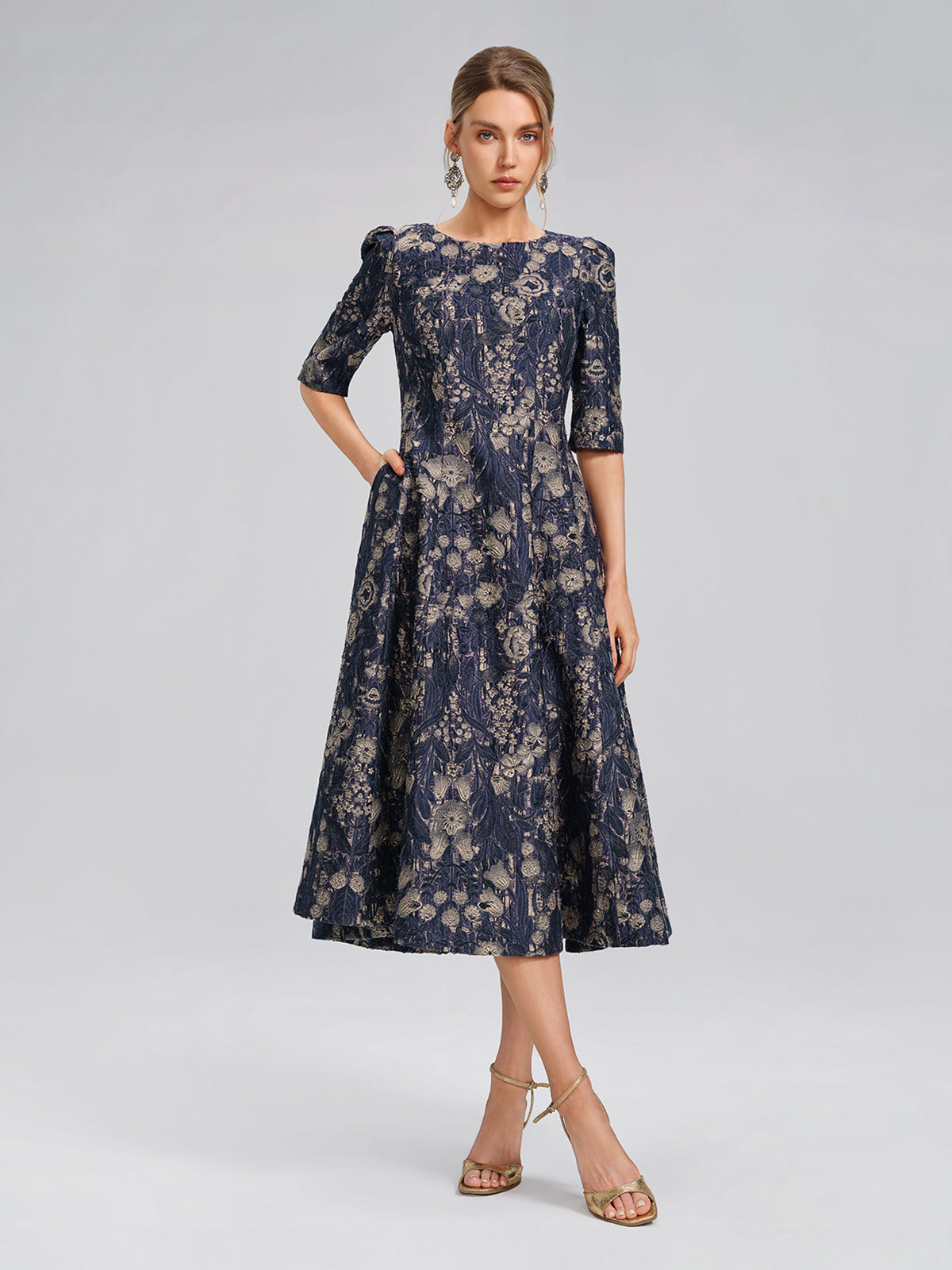 Burnout Cutwork Floral Artistic Dress