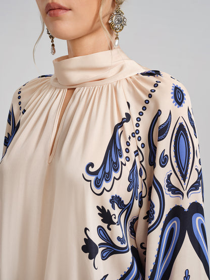 Stretch Silk Printed Substantial Blouse