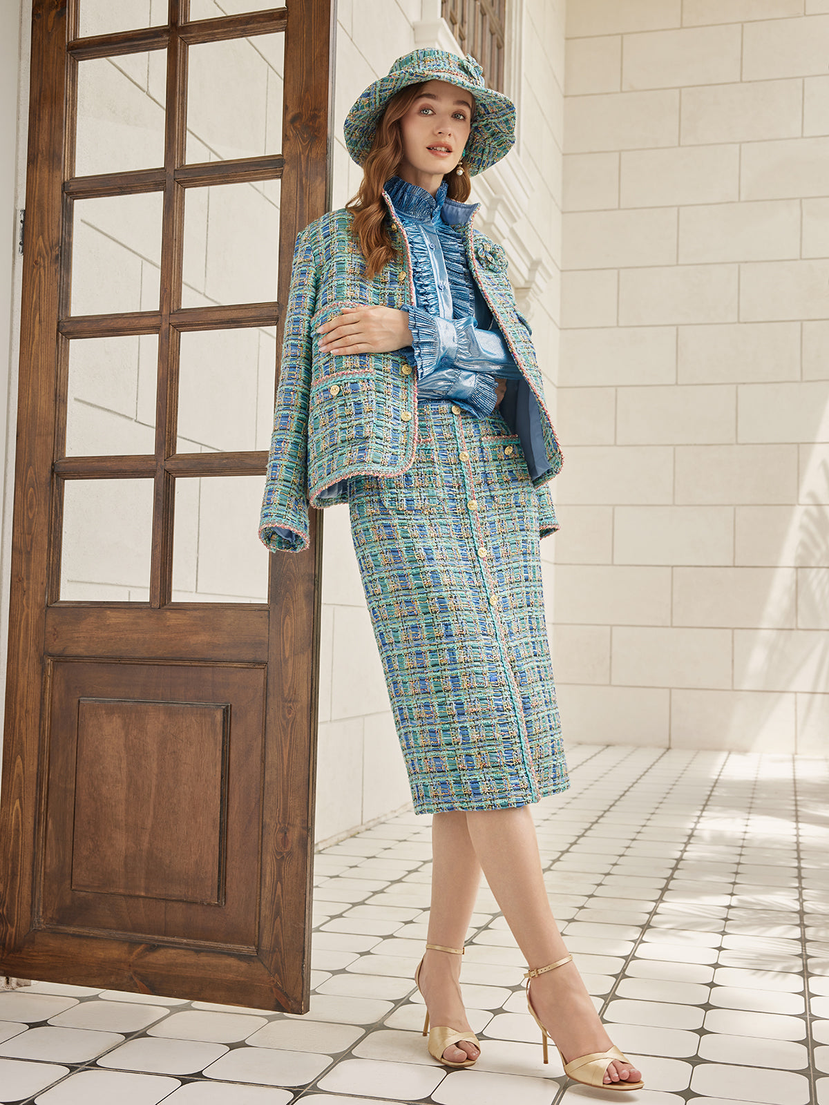 Multicolor Tweed Hand-Sewn Braid Trim Jacket