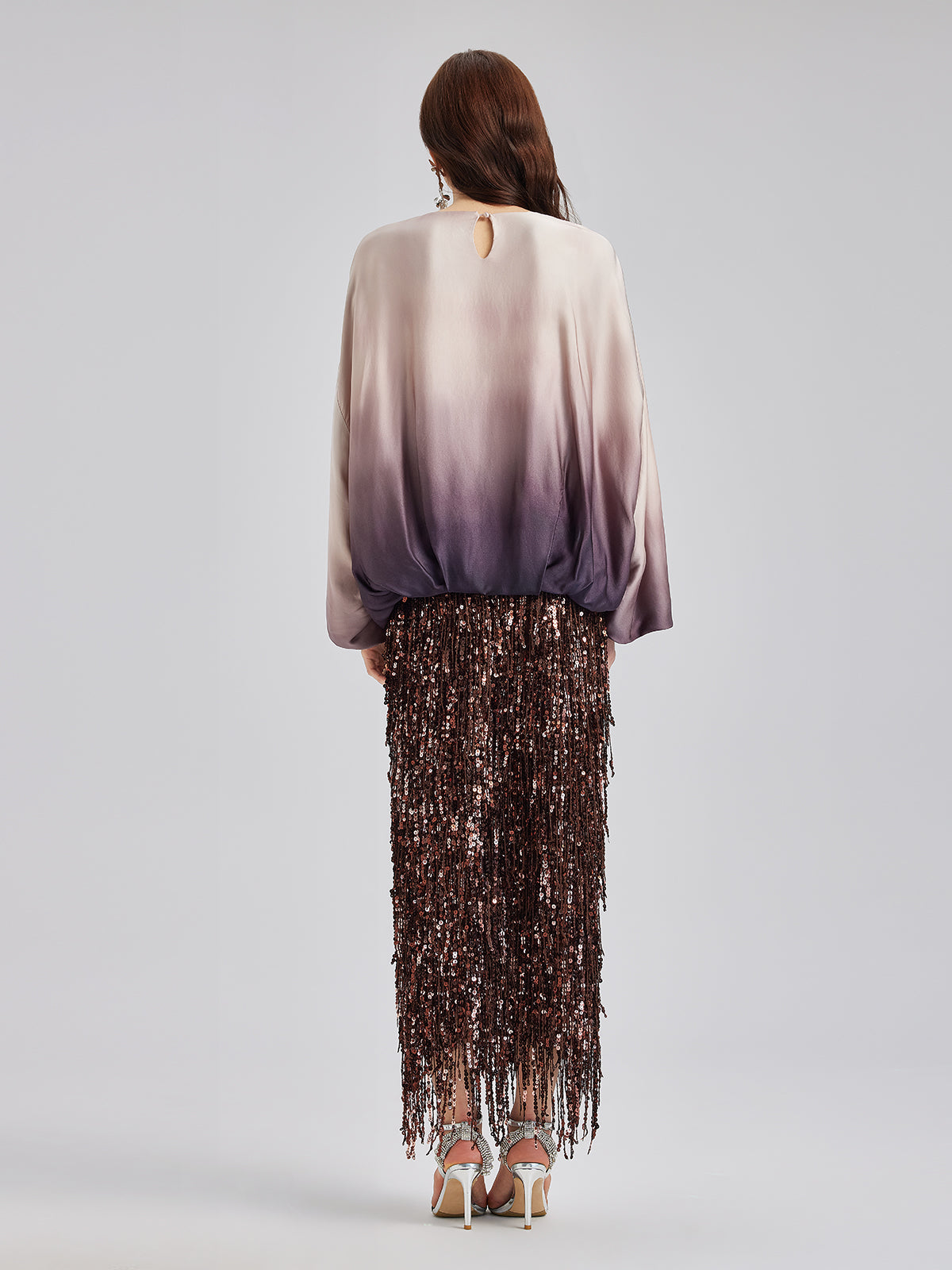 Quiet Luxury Gradient Elegant Pleated Top