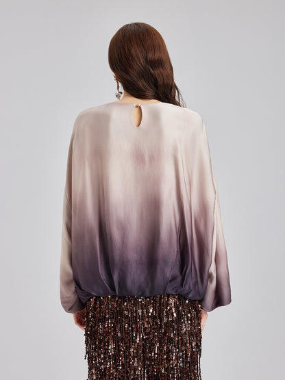 Quiet Luxury Gradient Elegant Pleated Top