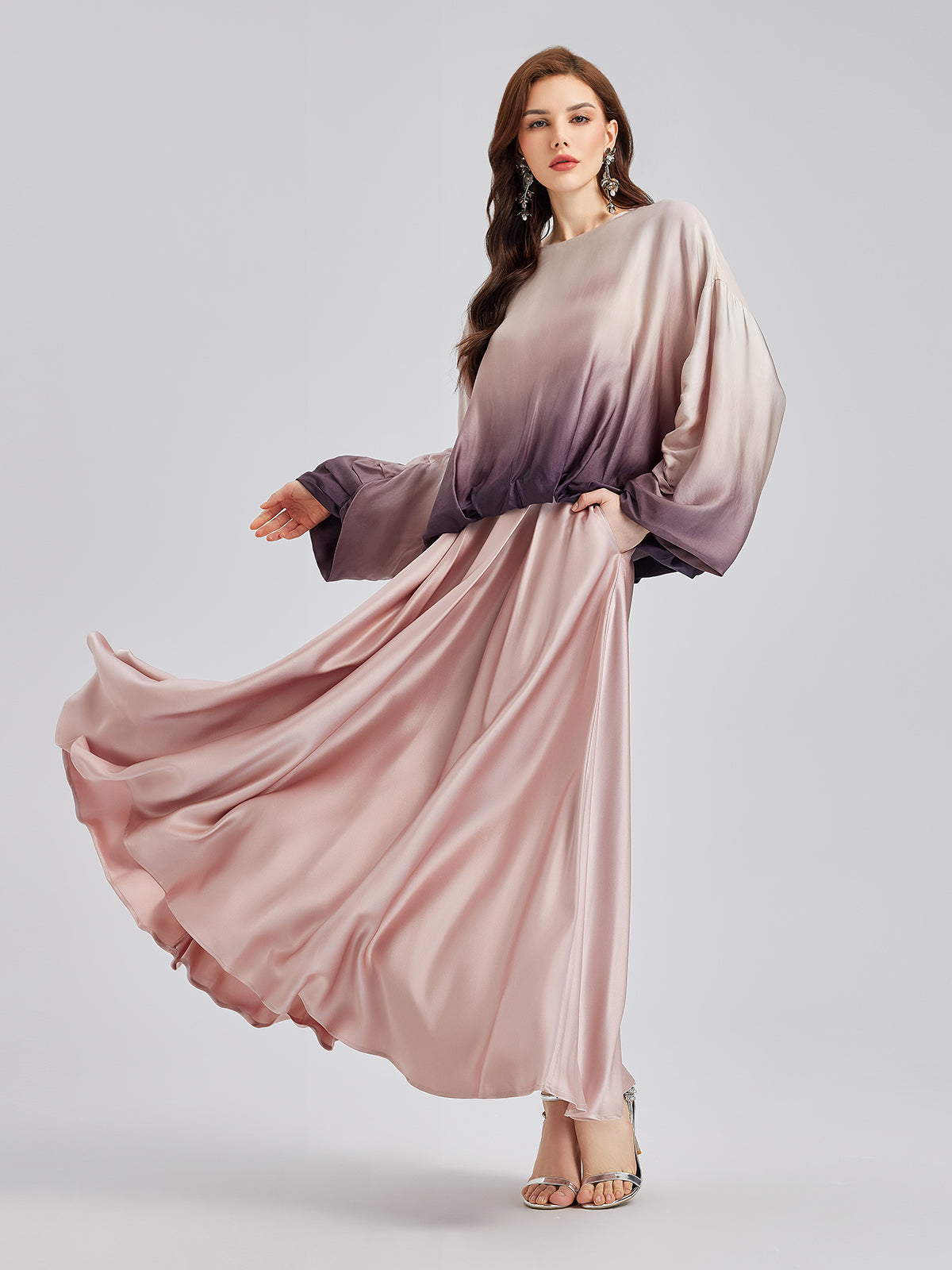 Quiet Luxury Gradient Elegant Pleated Top