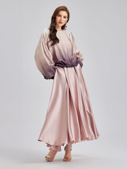 Quiet Luxury Gradient Elegant Pleated Top