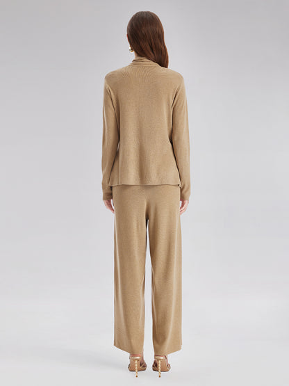 Premium Cashmere Cross-Neck Wrap Top