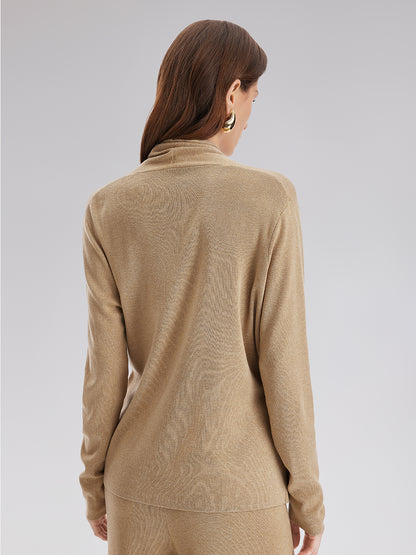 Premium Cashmere Cross-Neck Wrap Top