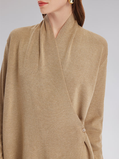 Premium Cashmere Cross-Neck Wrap Top