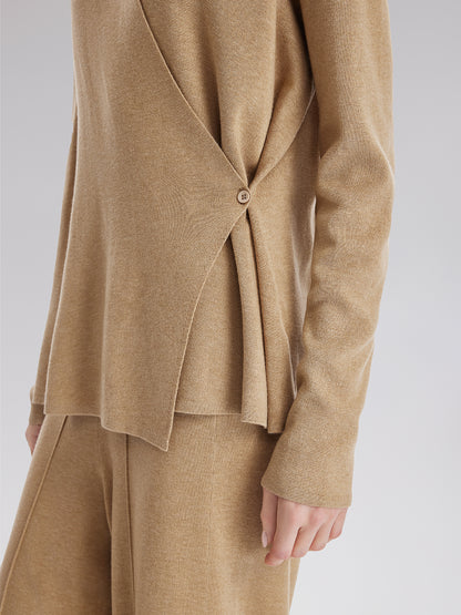 Premium Cashmere Cross-Neck Wrap Top