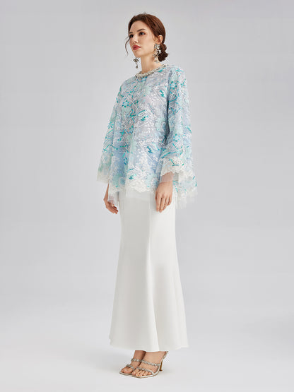 French Custom Embroidery Sequin Cape Top