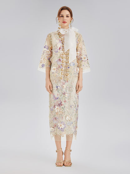 Handcrafted 3D Floral Beaded Embroidery Jacket