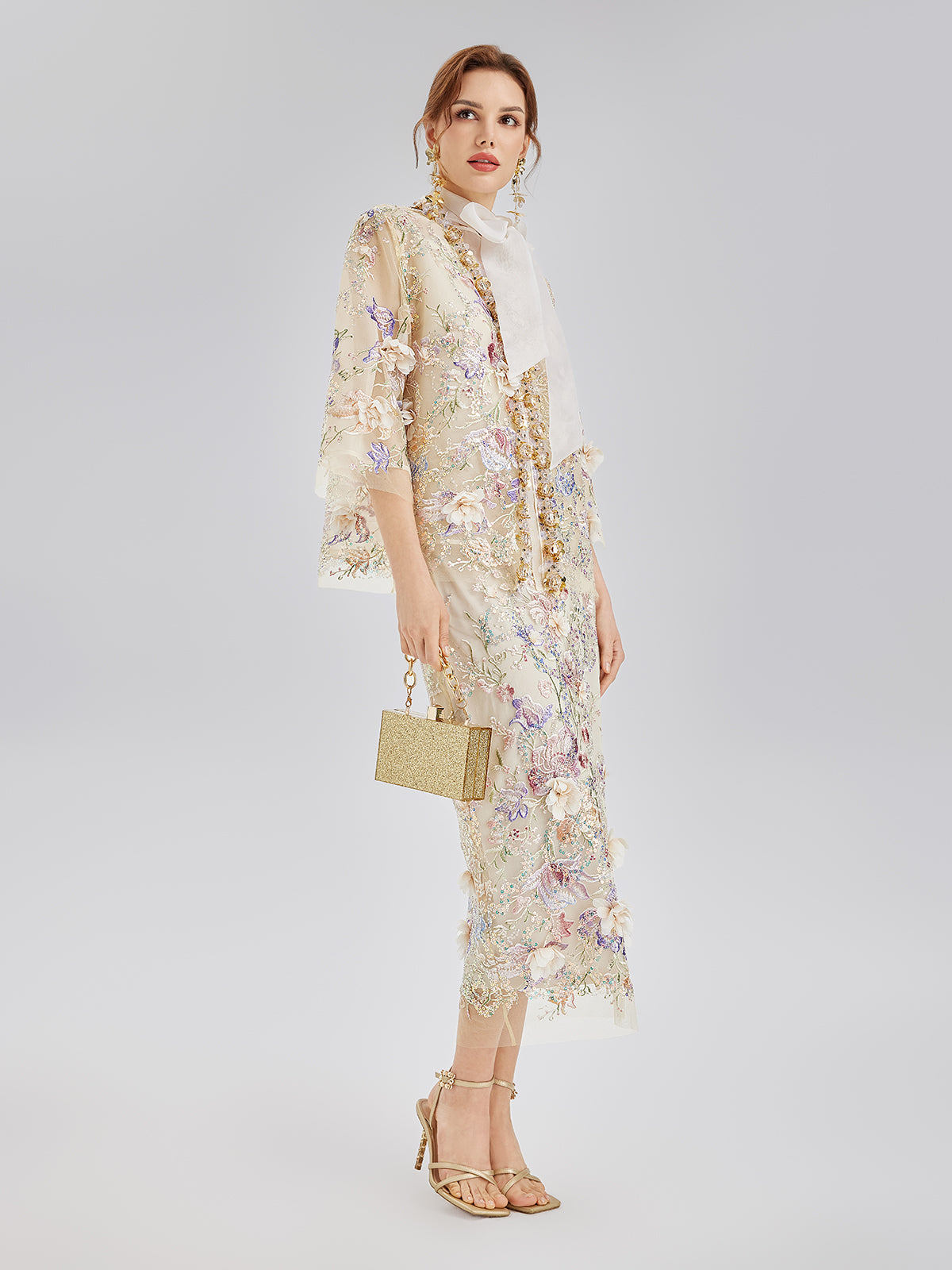 Handcrafted 3D Floral Beaded Embroidery Jacket