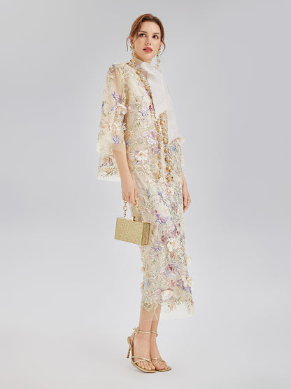 Handcrafted 3D Floral Beaded Embroidery Jacket