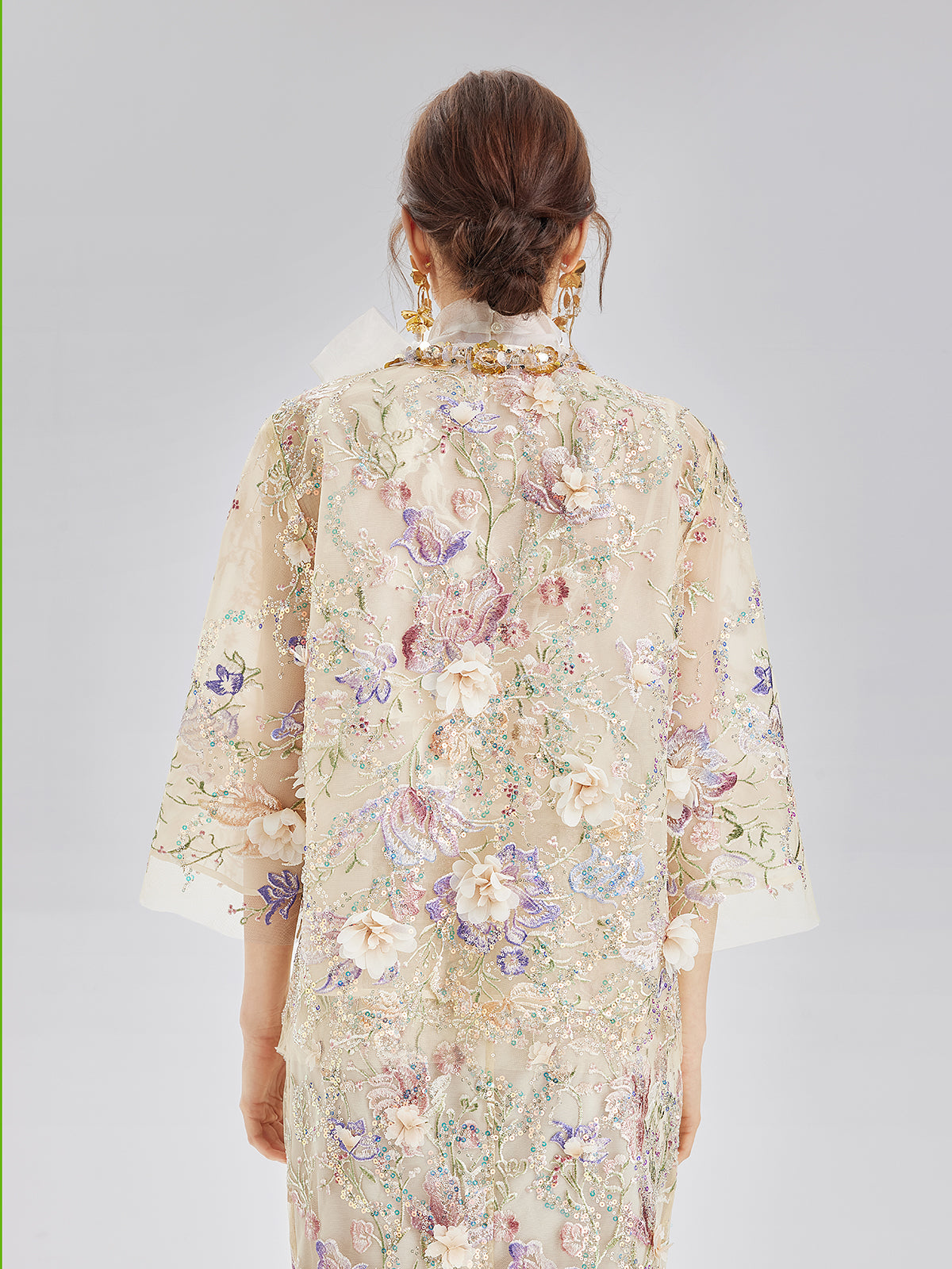 Handcrafted 3D Floral Beaded Embroidery Jacket