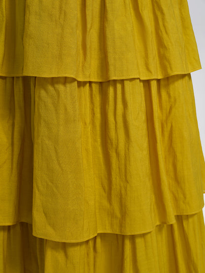 Beaded Layered Ruffle Maxi Dress