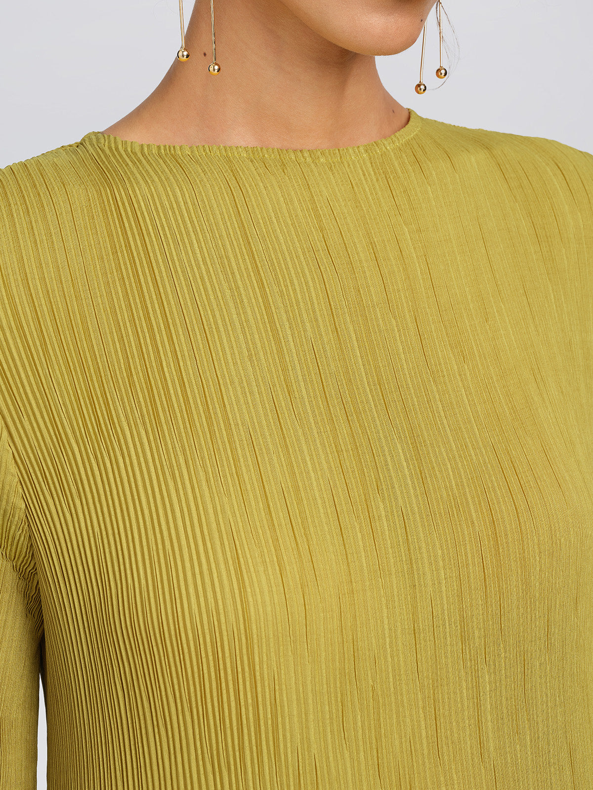 Textured Pleated Embellished Tiered Dress