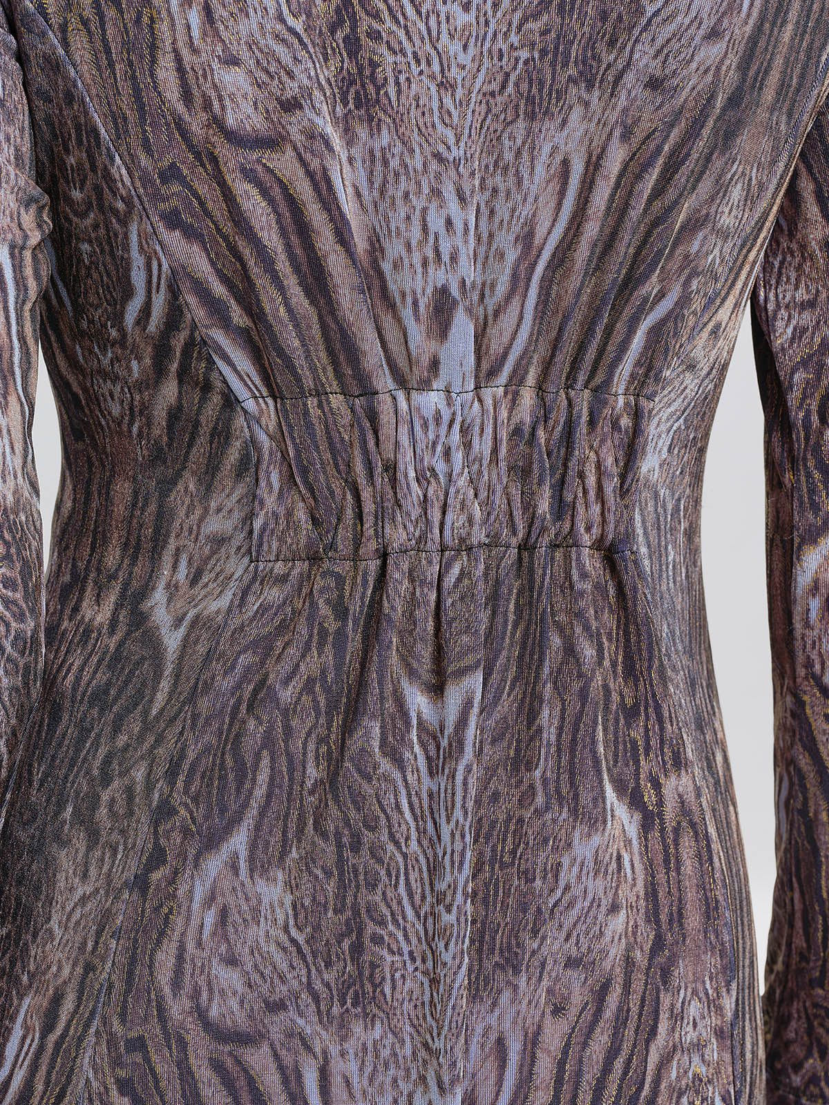Stretch Knit Leopard Print Beaded Dress
