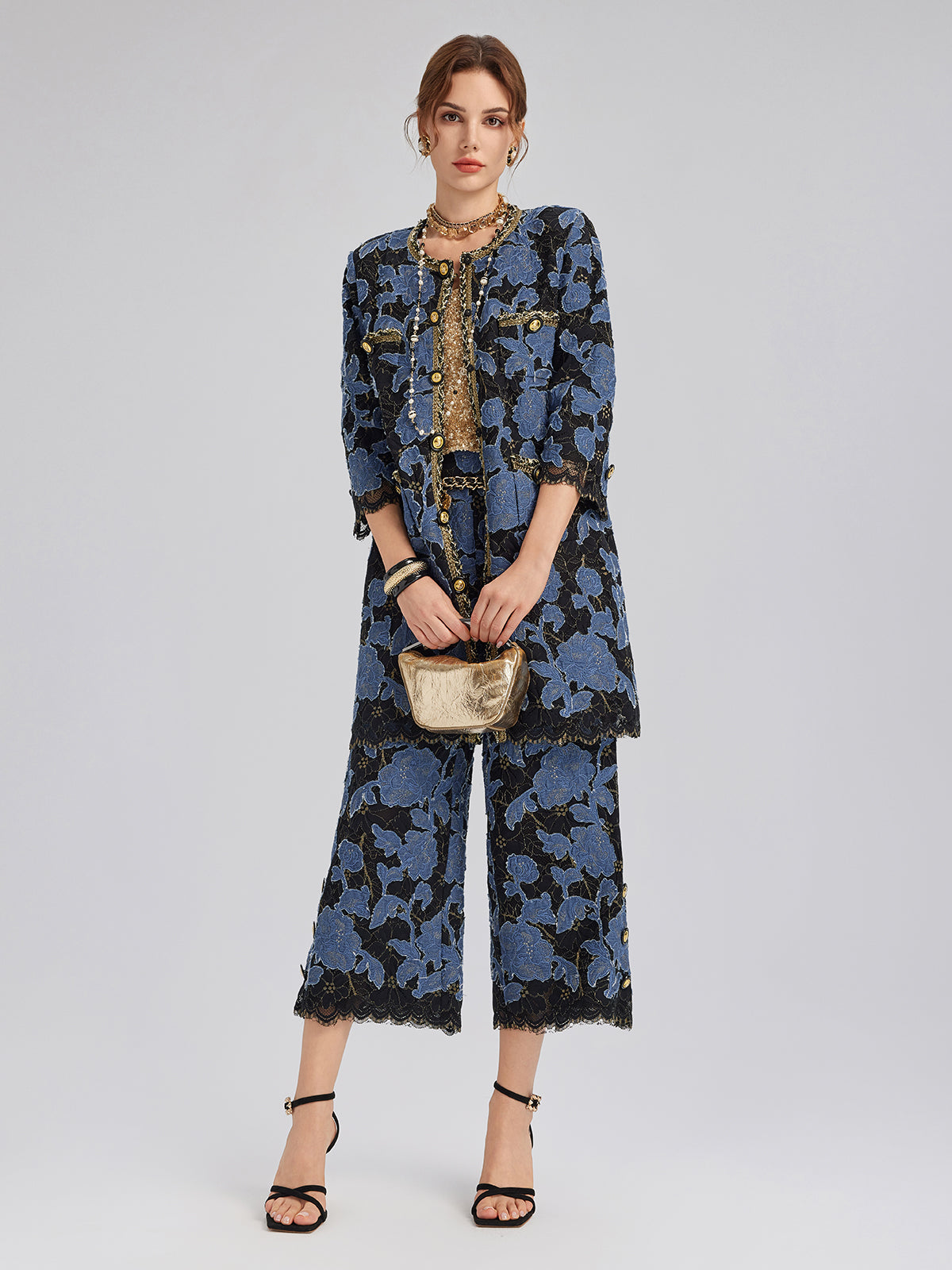 Hand-Sewn Ribbon Jacquard Lace Jacket
