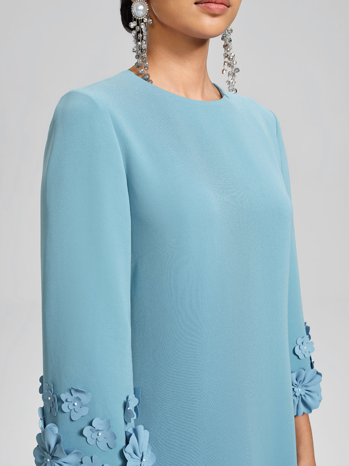 3D Floral Embellished Shift Dress
