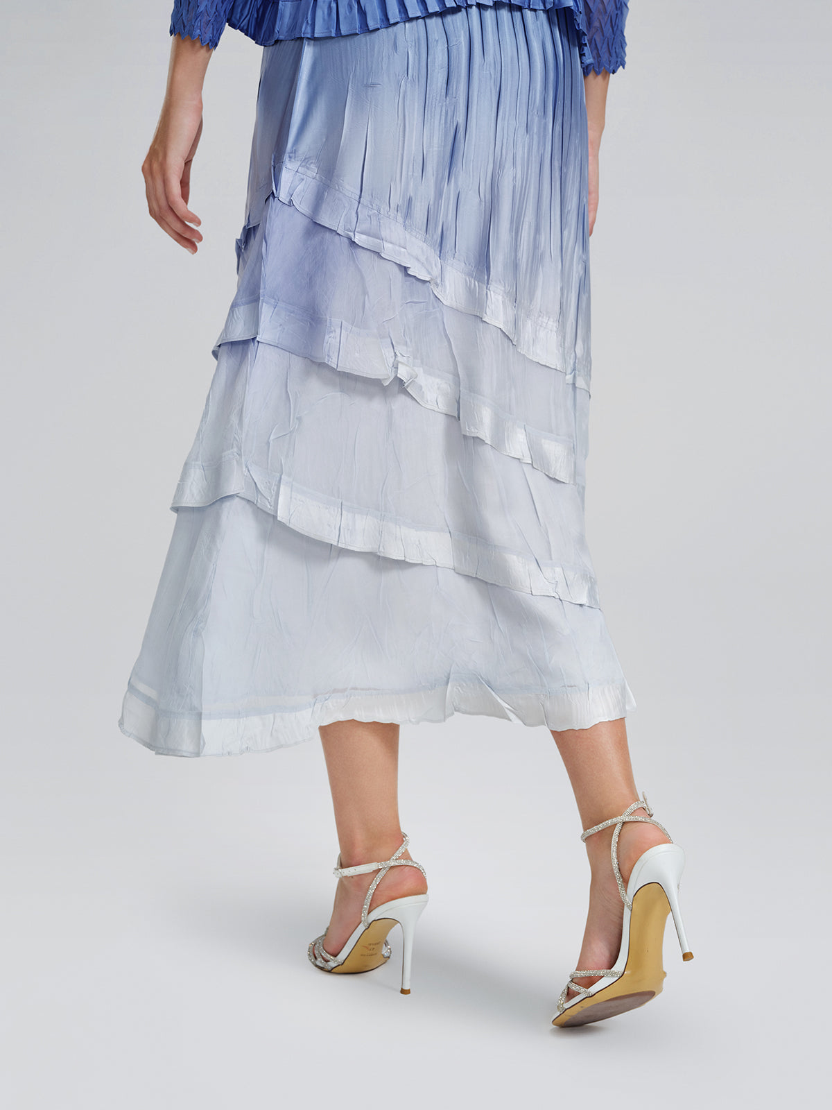Pleated Gradient Two-piece High-waist Dress Set
