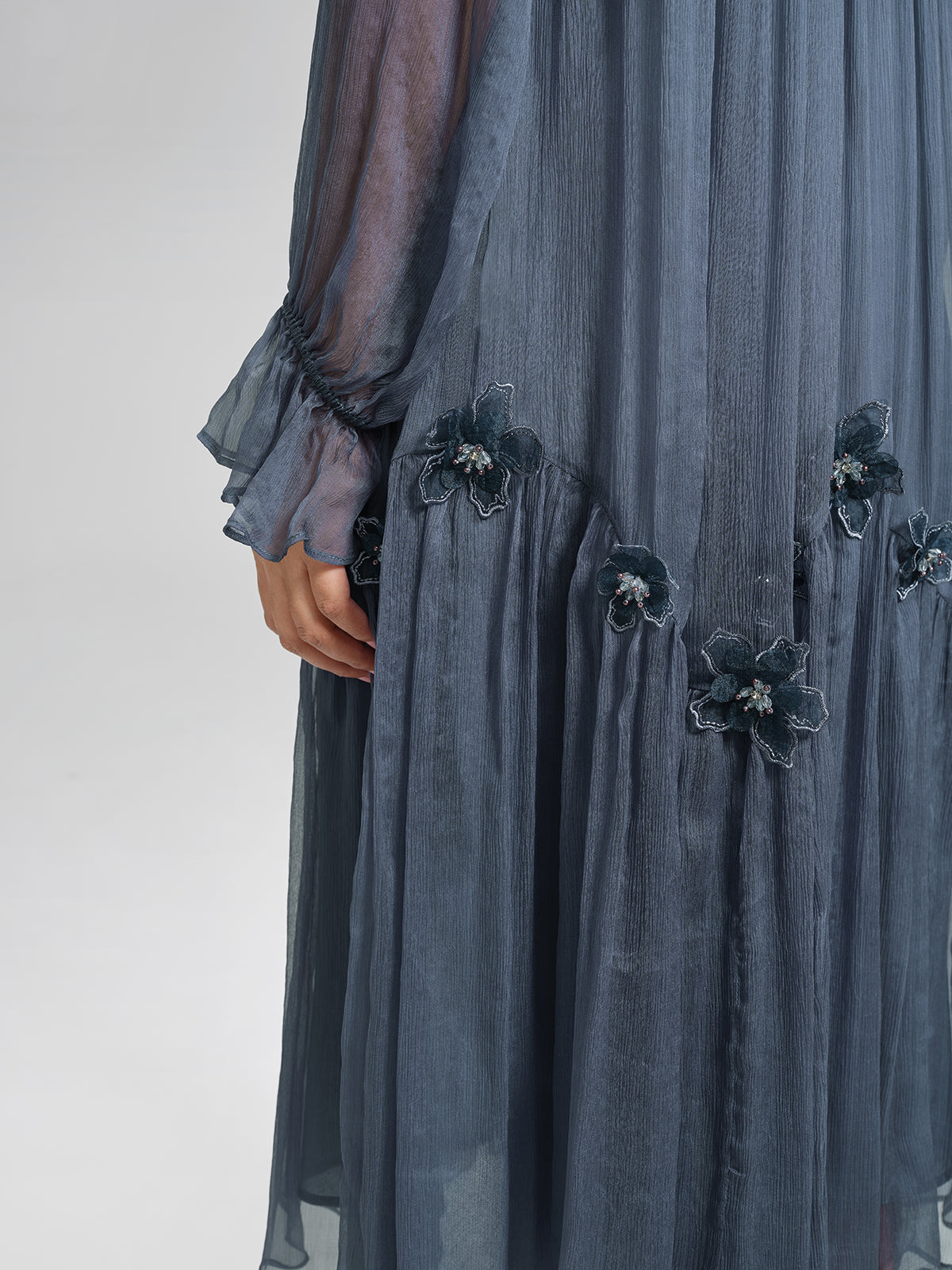 Silk 3D Floral Adjustable Tie Dress (Slip Dress Included)