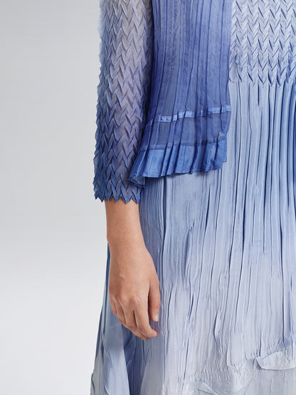 Pleated Gradient Two-piece High-waist Dress Set