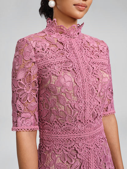 Cutout Lace Asymmetric Mermaid Dress