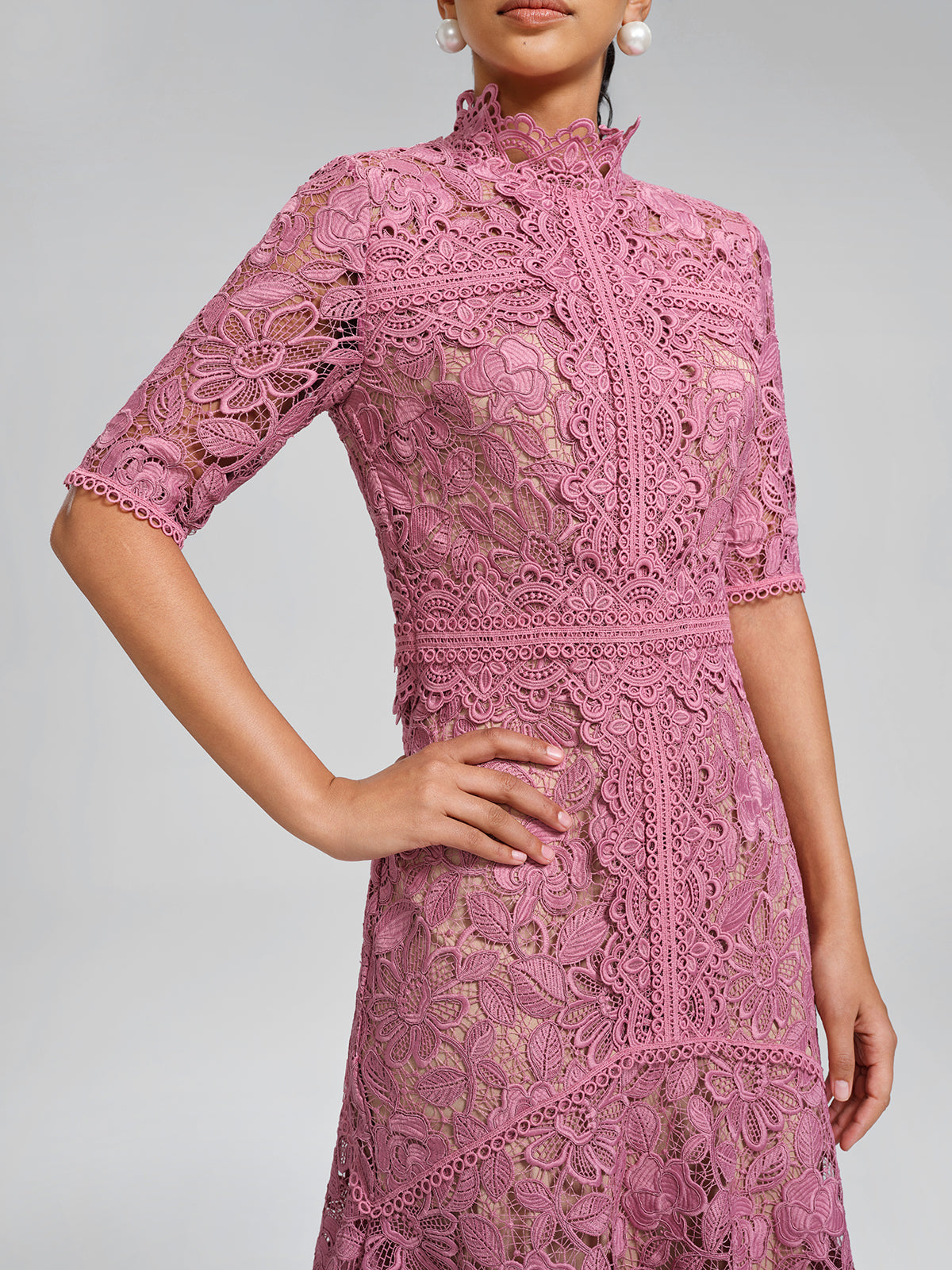 Cutout Lace Asymmetric Mermaid Dress