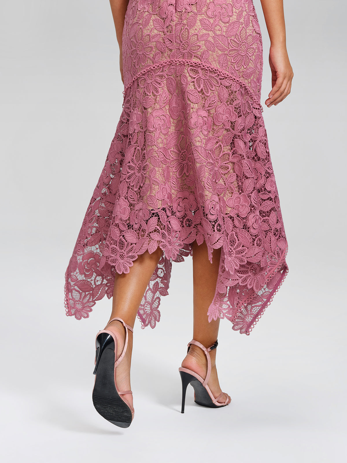 Cutout Lace Asymmetric Mermaid Dress