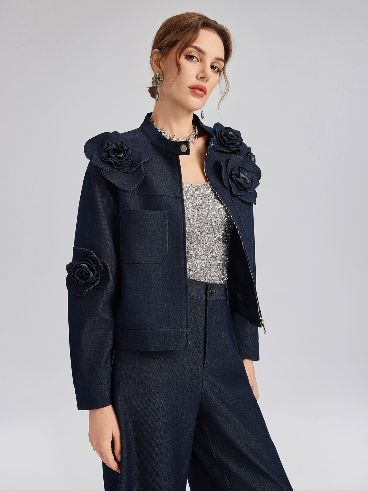 Handcrafted 3D Floral Jacket