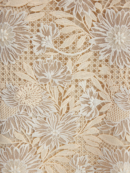 Silk Pleated Embroidered Shirt