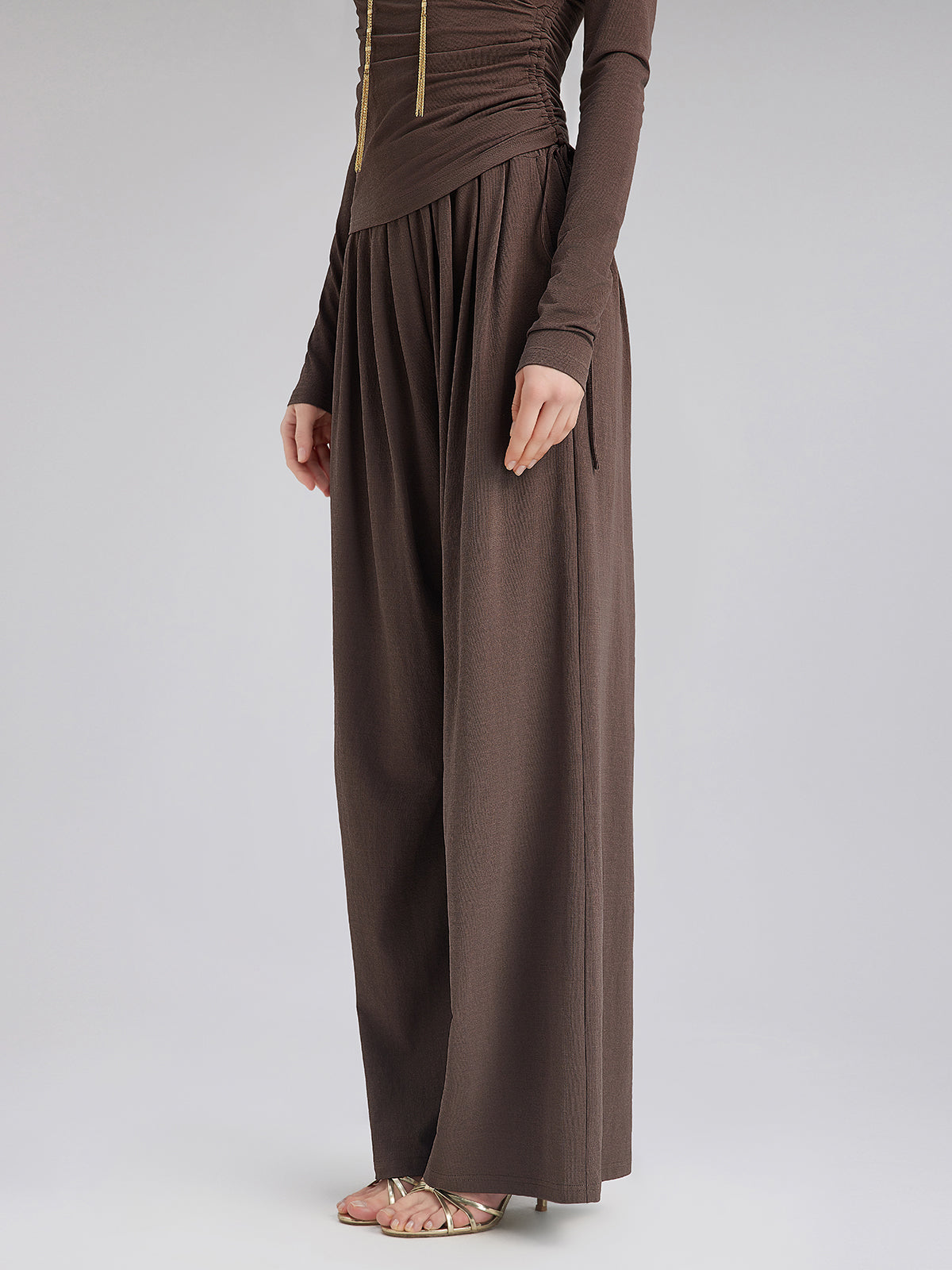 Relaxed Loose Straight-Leg Knit Pants