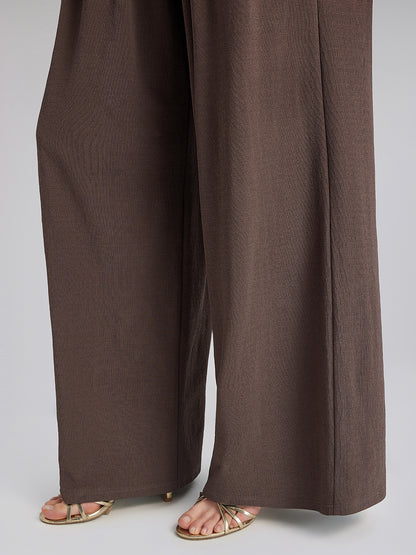 Relaxed Loose Straight-Leg Knit Pants